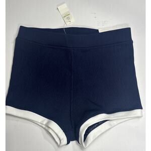Aerie Offline Super Shortie Court New S Ribbed Hi-rise 2” Inseam Navy Blue White